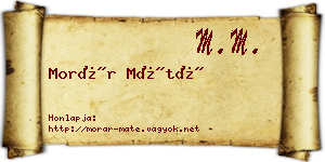 Morár Máté névjegykártya